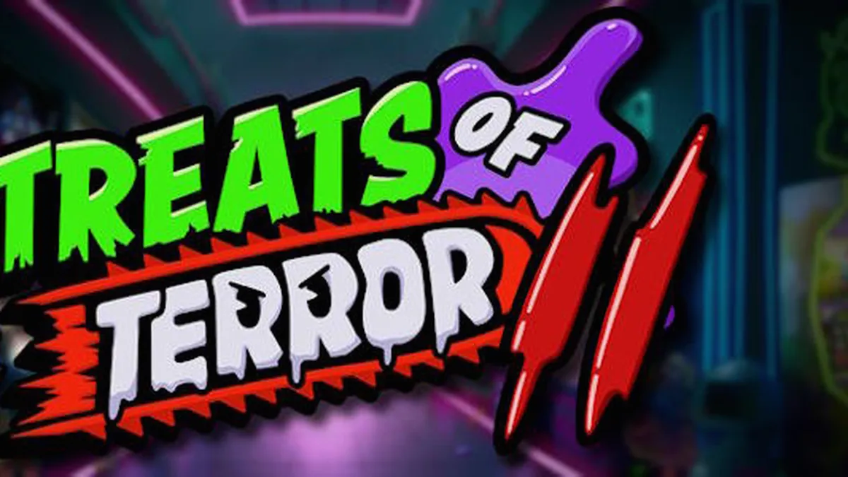 Treats of Terror II স্লট গেমের একটি দৃশ্য যেখানে জীবন্ত খাবারের চরিত্রগুলো দেখা যাচ্ছে।